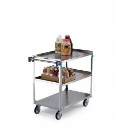 Lakeside 352 Medium Duty 3-Shelf SS Cart 3 Edges Up Front Leg Bumper