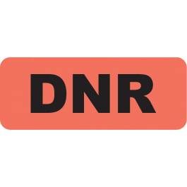 Arden Label A1014 DNR Label Black Font on Fluorescent Red Label