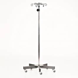MCM212 Stainless Steel 5-Leg IV Pole with 6-Hook Top