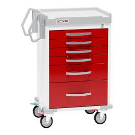 Detecto Rescue Series ER Medical Cart 6 Red Drawers