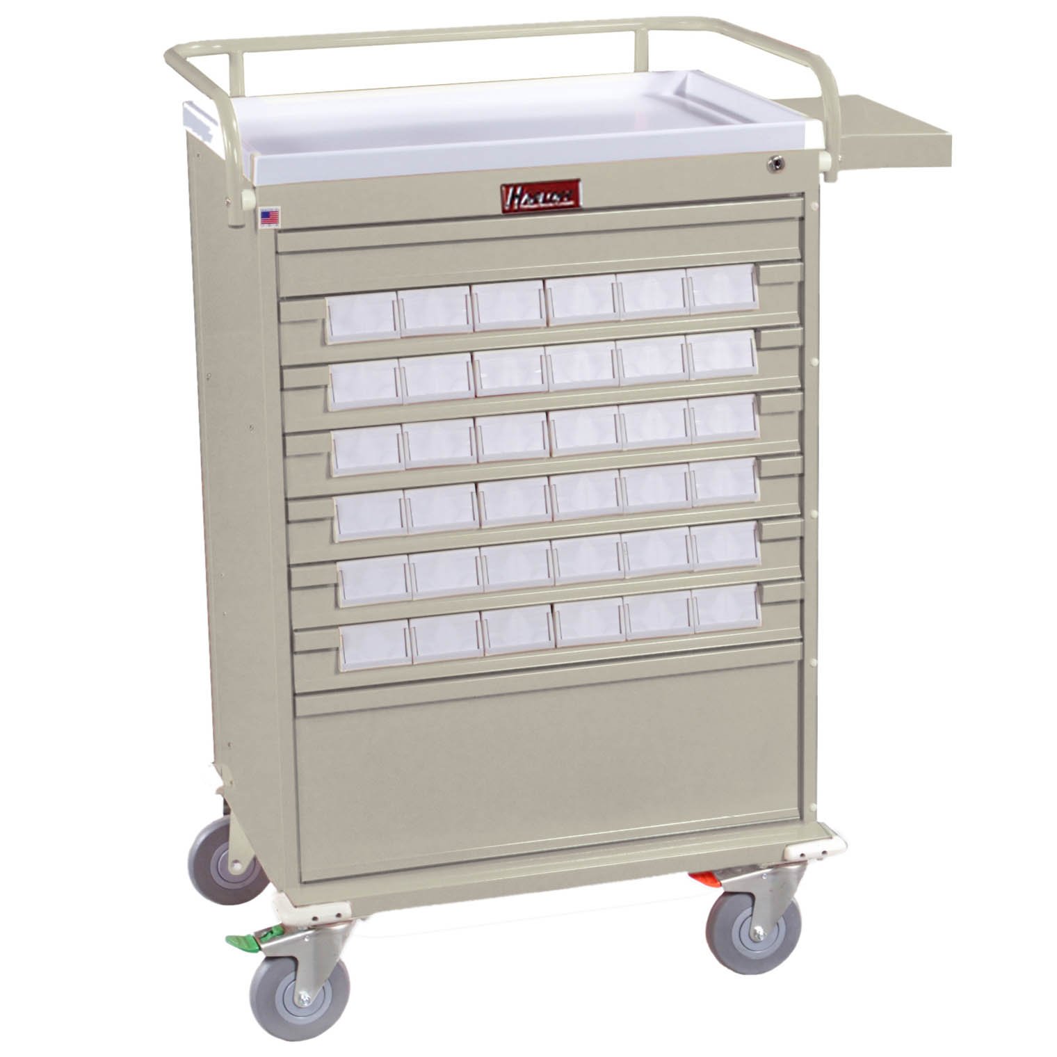 Harloff VLT36BIN3 Value Line 36 3.5" MedBin Medication Cart