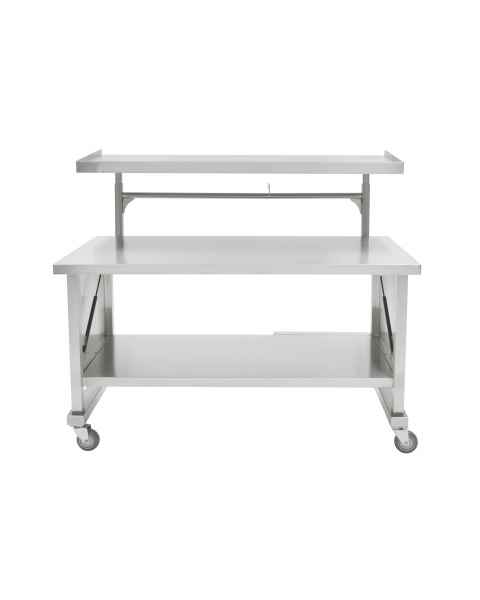 Blickman Back Table with Pneumatic Assisted Adjustable Height Overshelf from 46" to 49"