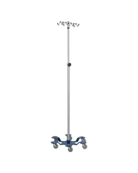 Blickman 0561370RH1 Chrome IV Stand Model 1370-4 with 6-Leg Powder Coated Base, Tru-Loc, 8 Rake-Hook