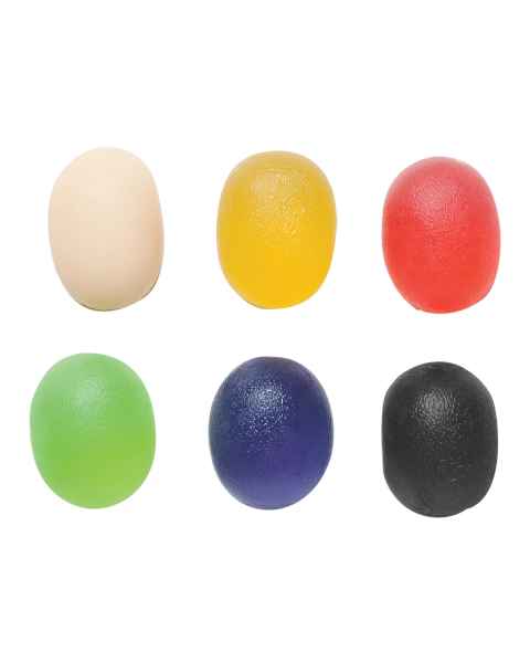 CanDo&reg; 10-1896 Gel Squeeze Ball Hand Exerciser, Large Cylindrical - 6-Piece Set