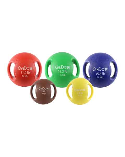 CanDo&reg; 10-3285 Molded Dual Handle Medicine Ball - 5-Piece Set