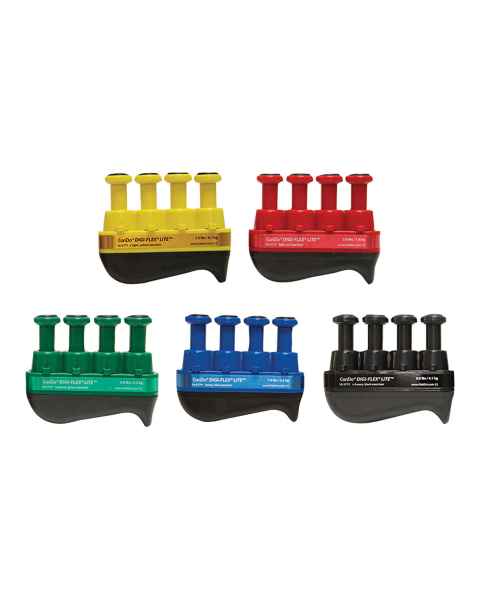 CanDo&reg; 10-3797 Digi-Flex&reg; LiTE&reg; Hand and Finger Exerciser Set - 5-Piece Set, Without Stand