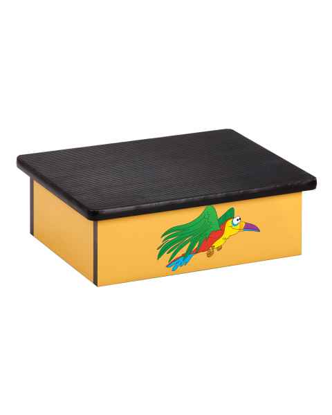 Clinton Pediatric Laminate Step Stool - Rainforest Parrot Graphic on Yellow