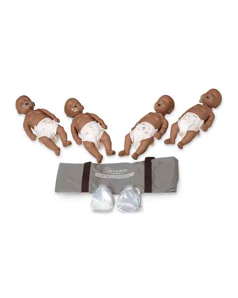 Simulaids Sani-Baby CPR Manikins - Pack of 4 - Dark