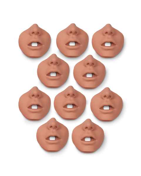 Simulaids Face Pieces for Brad Jr. Manikin - 10 Pk. - Light