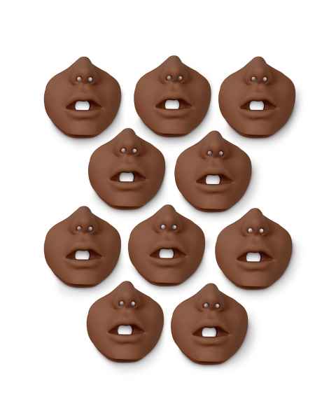 Simulaids Face Pieces for Brad Jr. Manikin - 10 Pk. - Dark
