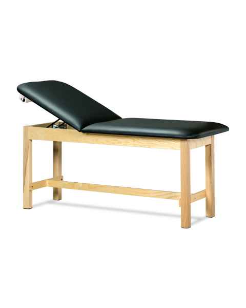 Clinton 1010-E Classic Express Treatment Table with Adjustable Backrest - Black (Paper Roll is Not Included)