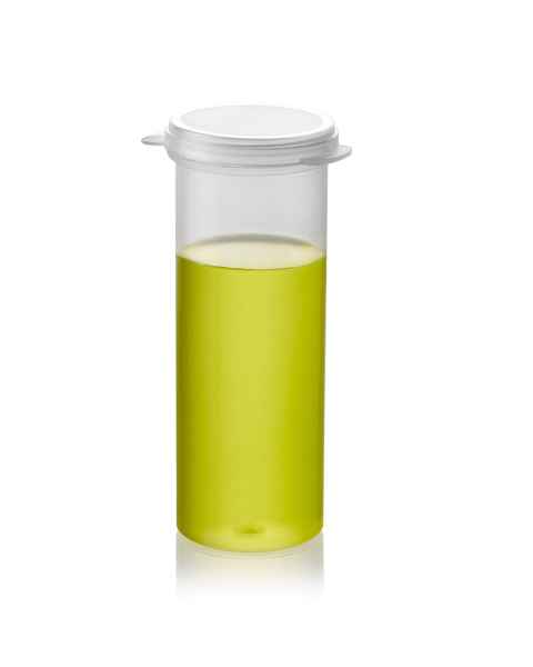 Globe Scientific 101100 Flip-Top Polypropylene Vial - 45 mL, with Yellow Liquid (The liquid is not included)