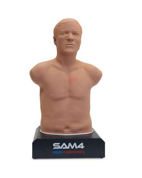 3B Scientific 1024553 SAM4 Adult Auscultation Manikin Light Skin Tone - Front View with Auscultation Point