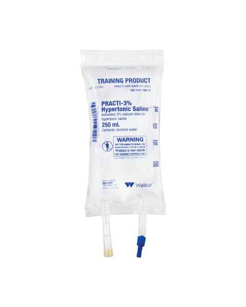 Wallcur 1024776 Practi-3% Hypertonic Saline 250 mL I.V. Solution Bag