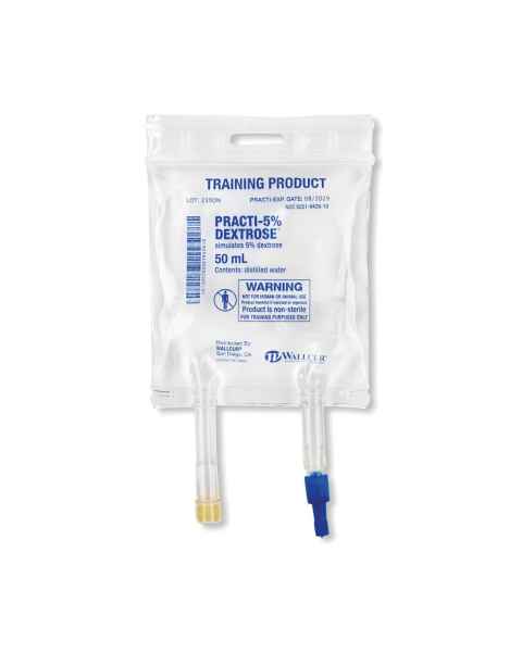 Wallcur 1024783 Practi-5% Dextrose 50 mL I.V. Solution Bag