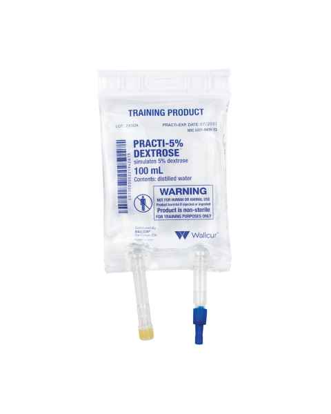 Wallcur 1024802 Practi-5% Dextrose 100 mL I.V. Solution Bag