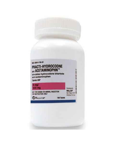 Wallcur 1025072 Practi-Hydrocodone Acetaminophen 5 mg / 500 mg Oral-Bulk