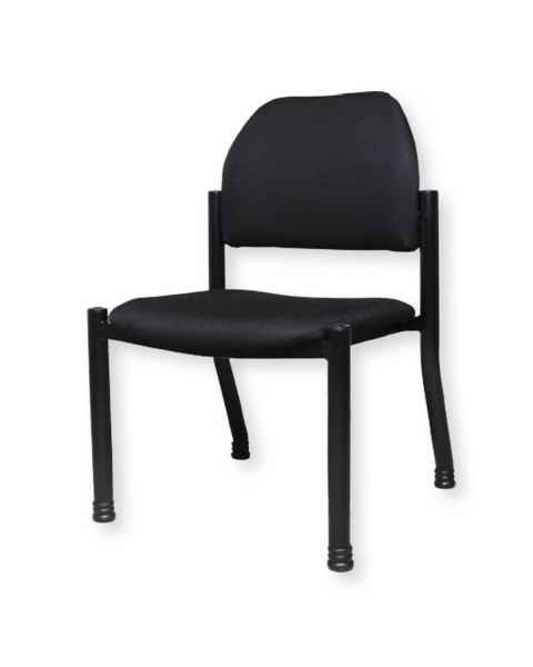 Blickman Model 1120 Polyester Fabric Waiting Room Chair without Arms - Raven Black
