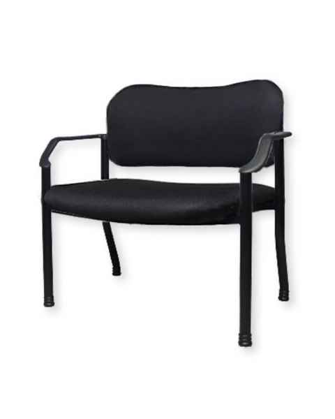 Blickman Model 1121WA Raven Black Polyester Fabric Bariatric Waiting Room Chair with Arms