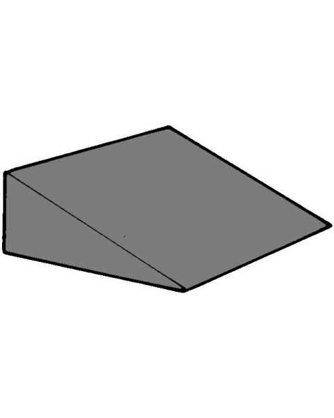 Cranial Wedge Foam Positioning - 17.85 Degree - 3 3/4"H x 9"W x 8"L
