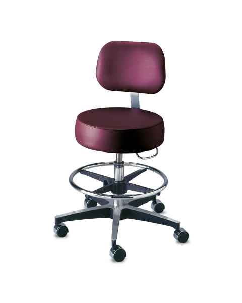 Model 11001BFR Century Pneumatic Stool with Backrest & Adjustable Footring