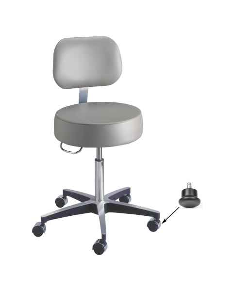 Century Pneumatic Stool with Backrest & Glides