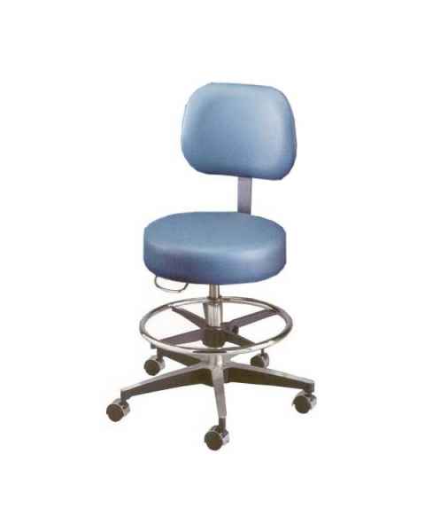 Model 11001BVFR Century Pneumatic Stool with Backrest, Seamless Seat, and Adjustable Footring