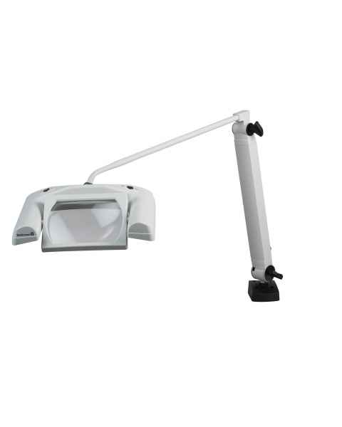 Waldmann OMNIVUEMAX™ Led Magnifier Light with 43" Arm, Pin Mount Table Clamp - Side View