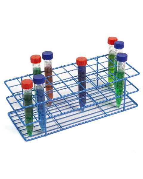 Coated Wire Rack - Fits 20-24mm Tubes, 40-Well, Blue