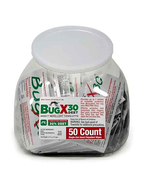 AERO Healthcare 12841 BugX30 Fish Bowl Insect Repellent Wipes, DEET