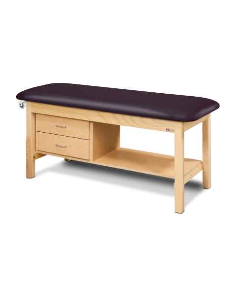 Clinton 1300-E Classic Express Treatment Table with Flat Top and Drawers - Black (Paper Roll is Not Included)