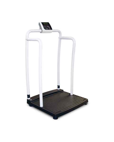 250-10-2 Series Rice Lake Bariatric Scale with Integrated Handrail - 1000 lbs Capacity, Right Angle View