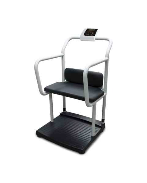 250-10-4 Series Rice Lake Bariatric Scale with Integrated Seat and Handrail, Left Angle View