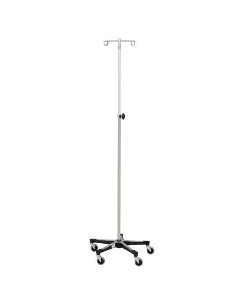 Blickman Model 1415 Stainless Steel IV Stand with 5-Leg, Tru-Loc Friction Knob, & 4-Hook