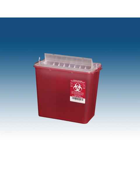 8 Qt. Horizontal Sharps Container Red