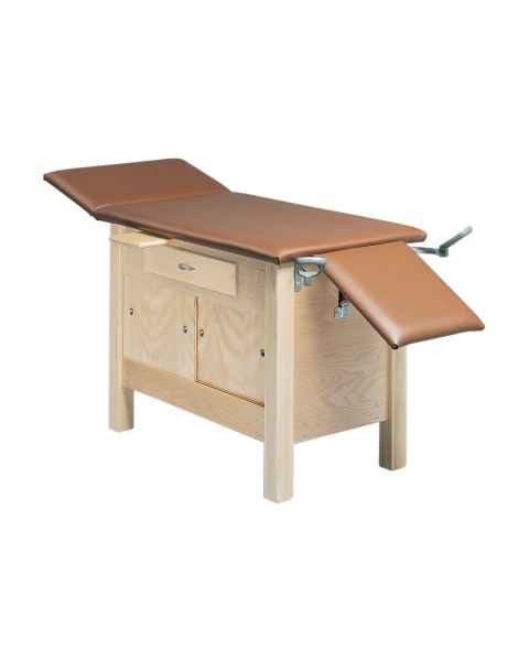 CanDo&reg; 15-1073 Fixed Height Hardwood Treatment Table with 3 Section and Enclosures