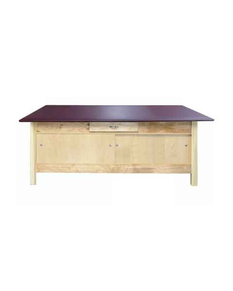 CanDo&reg; 15-1083 Fixed Height Hardwood Treatment Table with Flat Top and Enclosures