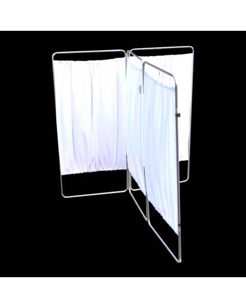 OmniMed 153921_WH King Economy Protection Screen with T-Hinge and Clear Vinyl Panel - 4 Section