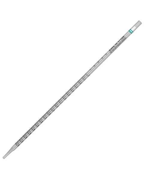 Globe Scientific #1722 2mL Diamond Essentials Serological Pipettes - Standard Tip - 275mm - Green Striped Color Coded - Sterile