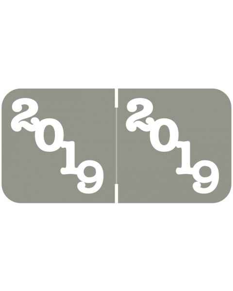 2019 Year Labels - Jeter Compatible - Size 3/4" H x 1 1/2" W - Grey Label