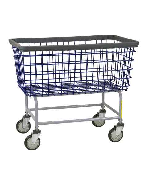 R&B Wire 201GHB Mega Capacity Wire Laundry Cart - Blue Basket, Gray Base