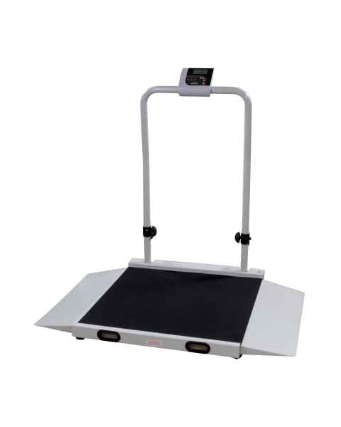 Rice Lake 204403 Dual-Ramp Veterinary Scale with Metal Platform and Integrated Handrail