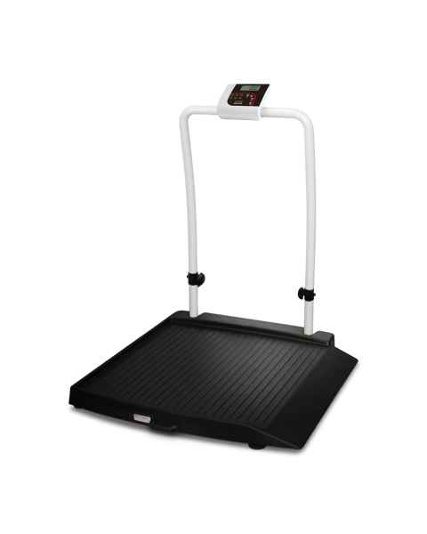 Rice Lake 204405 Single-Ramp Veterinary Scale with Integrated Handrail
