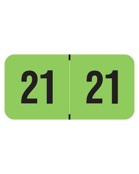 2021 Year Labels - PMA Fluorescent Green - Size 3/4