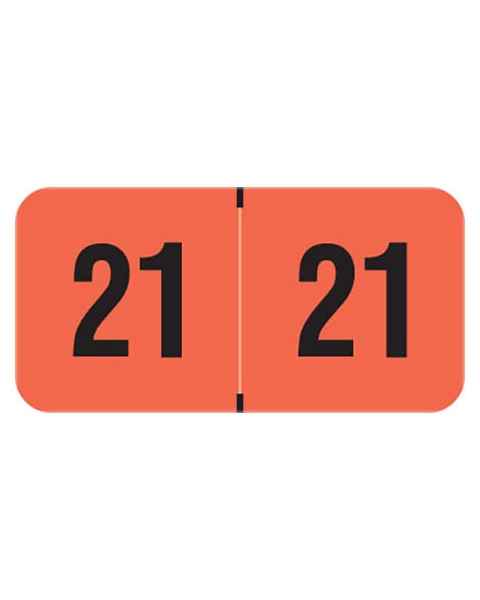 2021 Year Labels - PMA Fluorescent Red - Size 3/4