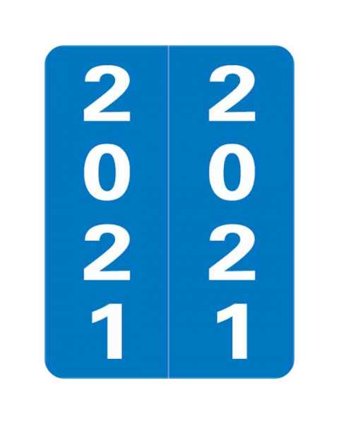 2021 Year Labels - Smead Compatible - Size 2" H x 1 1/2" W