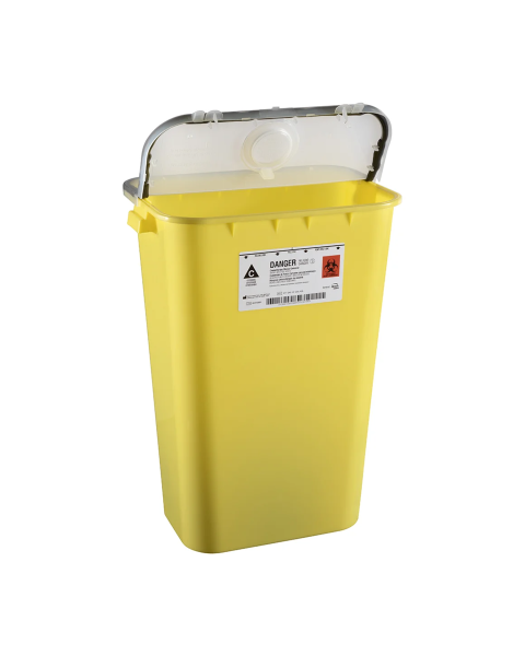 Bemis Health Care 211040 11-Gallon Large Chemotherapy Sharps Container with Gasketed Hinged Lid - Yellow