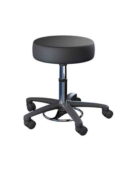 Brewer Model 21340 Millennium Sewn Upholstery Surgeon Stool - Black Satin Upholstery