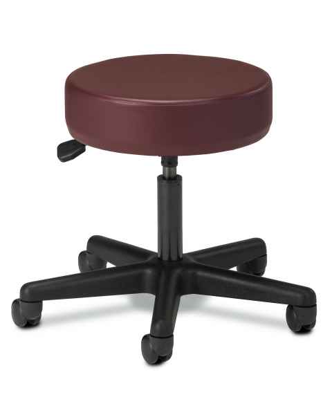 Clinton Model 2135 5-Leg Spin Lift Stool With Backrest & 24" Diameter Black Base