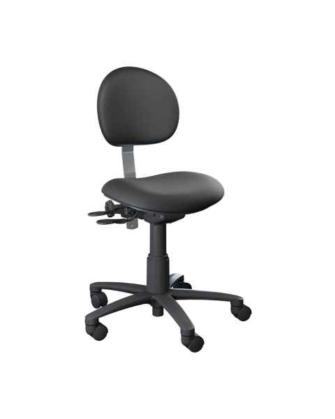 Brewer 21435B Millennium Backrest Task Chair without Arm Rests - Black Satin Upholstery